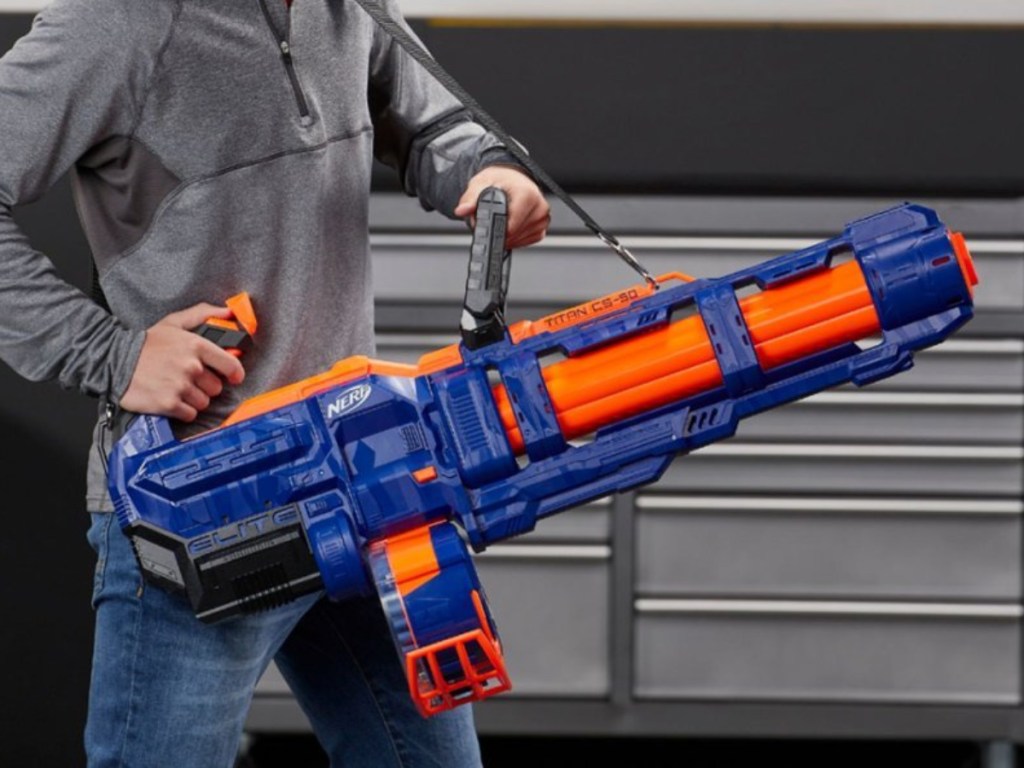 boy holding nerf blaster