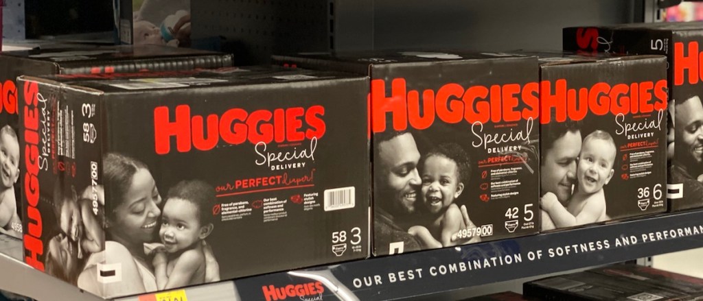 Huggies Special Delivery Diapers on shelf