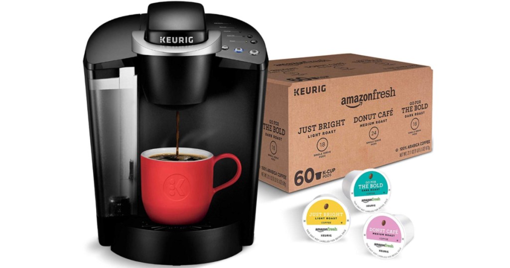 Keurig K-Classic Coffee Maker with AmazonFresh 60-count Coffee Variety Pack