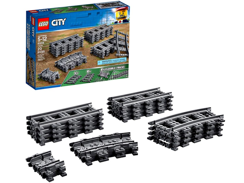 LEGO City Tracks Building Kit with box and contents