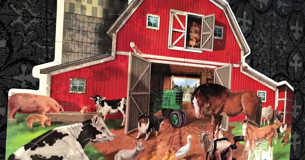 Melissa & Doug Busy Barnyard-Shaped Floor Puzzle