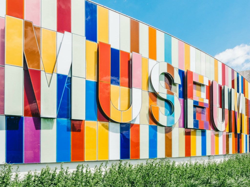 Colorful building with museum signage