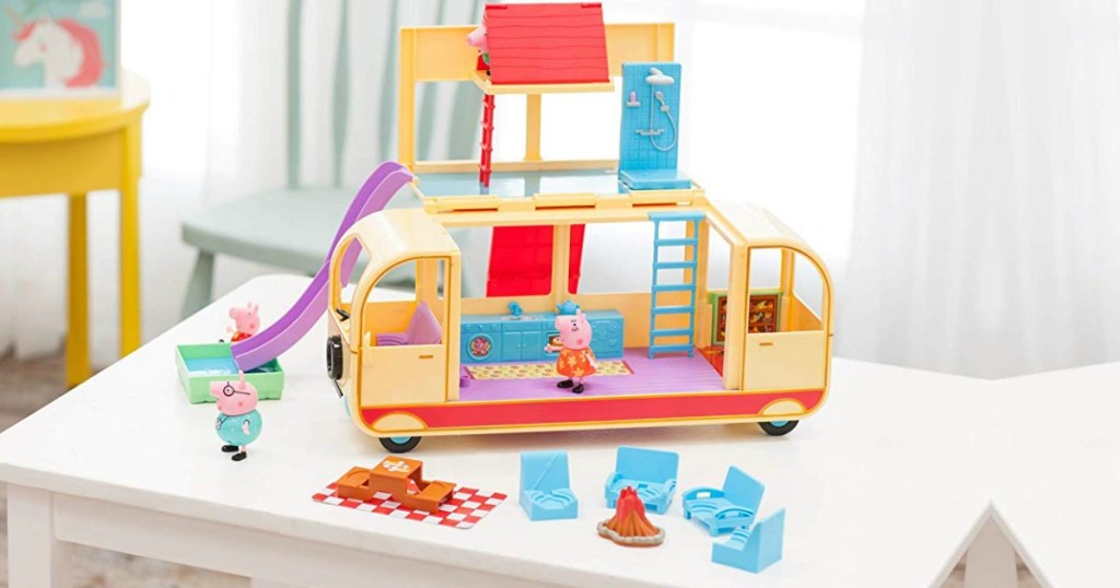 Peppa Pig's Transforming Campervan open on table