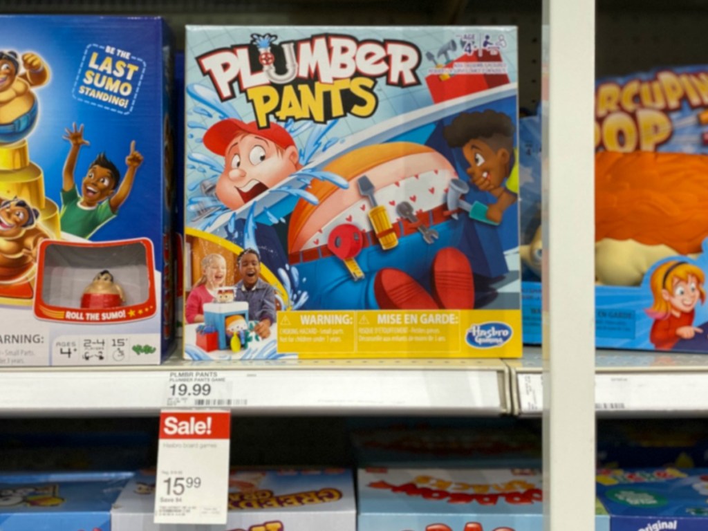 Plumber Pants Board Game at Target on display in-store