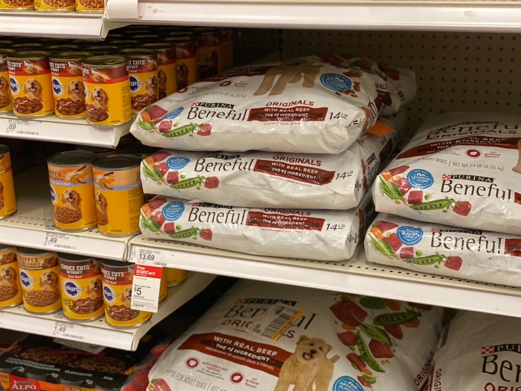 Purina Beneful Dry Dog Food on Target shelf