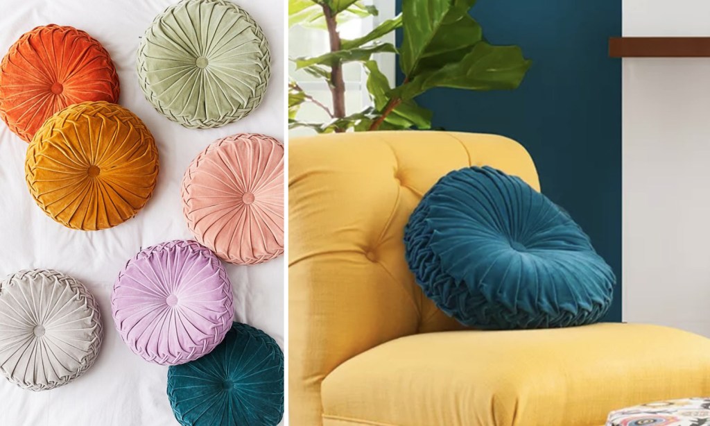 Plush Round Pillows on a Chair