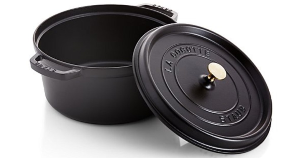 matte black dutch oven and lid