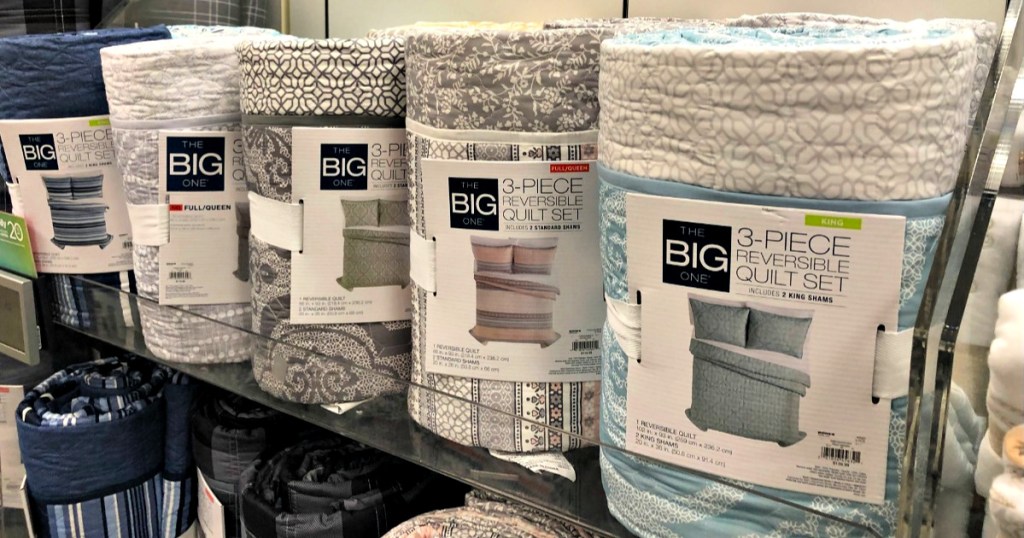 The Big One 3-Piece Reversible Quilt Sets on store shelf