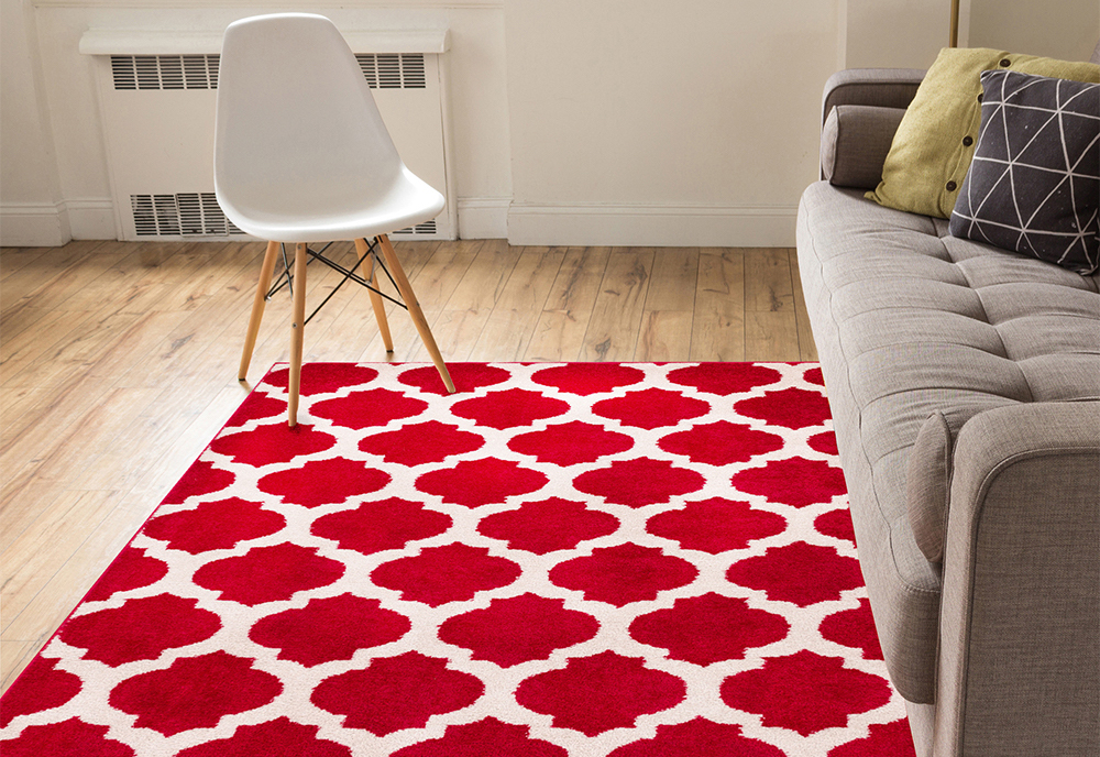 Well Woven Red Modern Trellis Mystic Rug