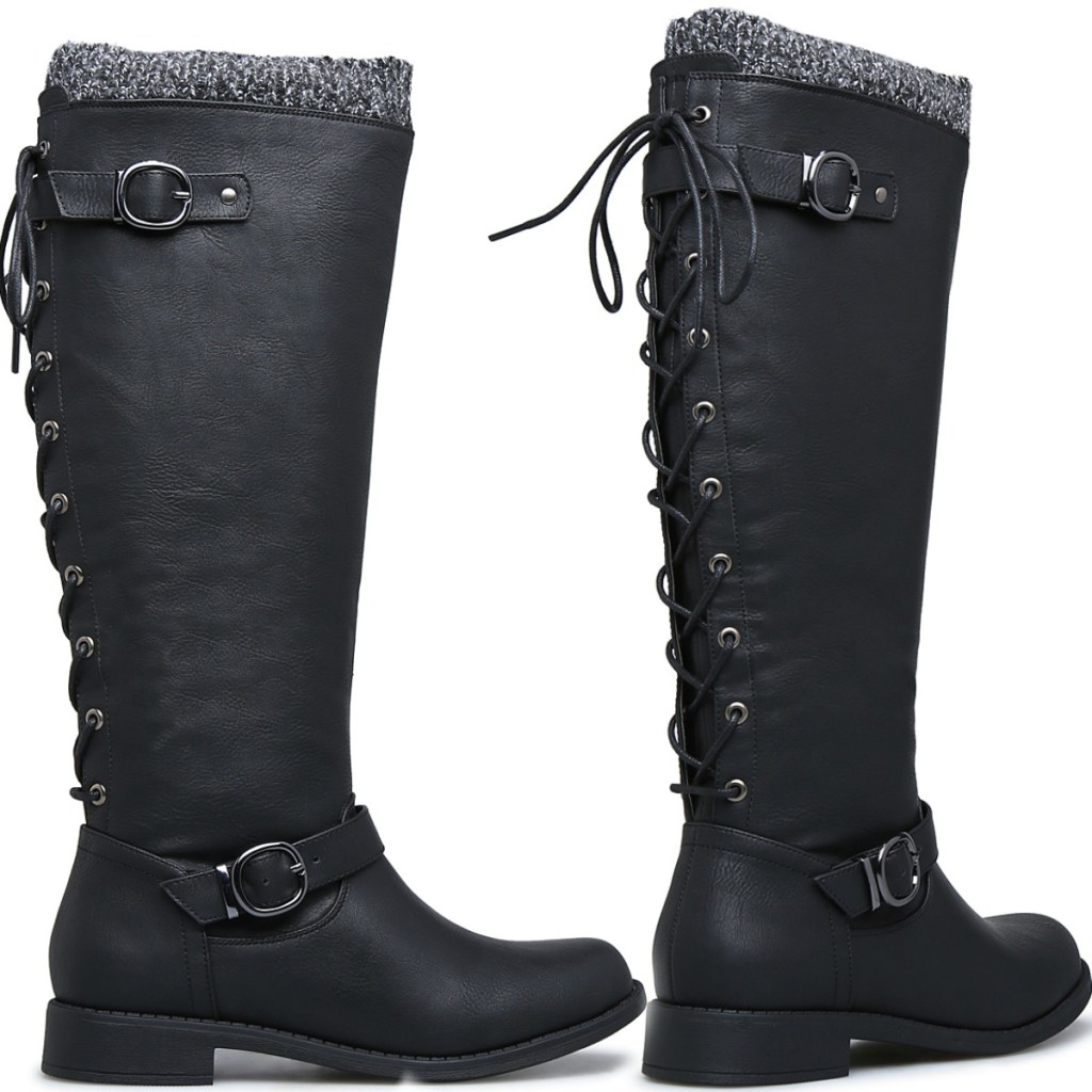 Women's Black Boots at two angles