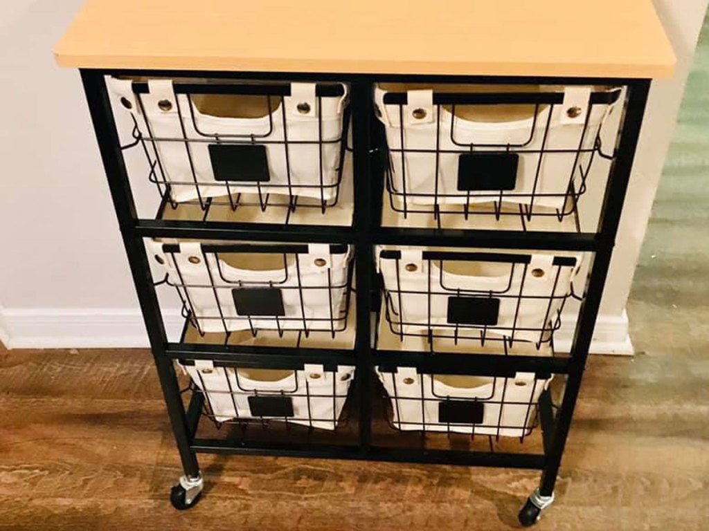 Better Homes and Gardens 6 Drawer Wire Rolling Cart