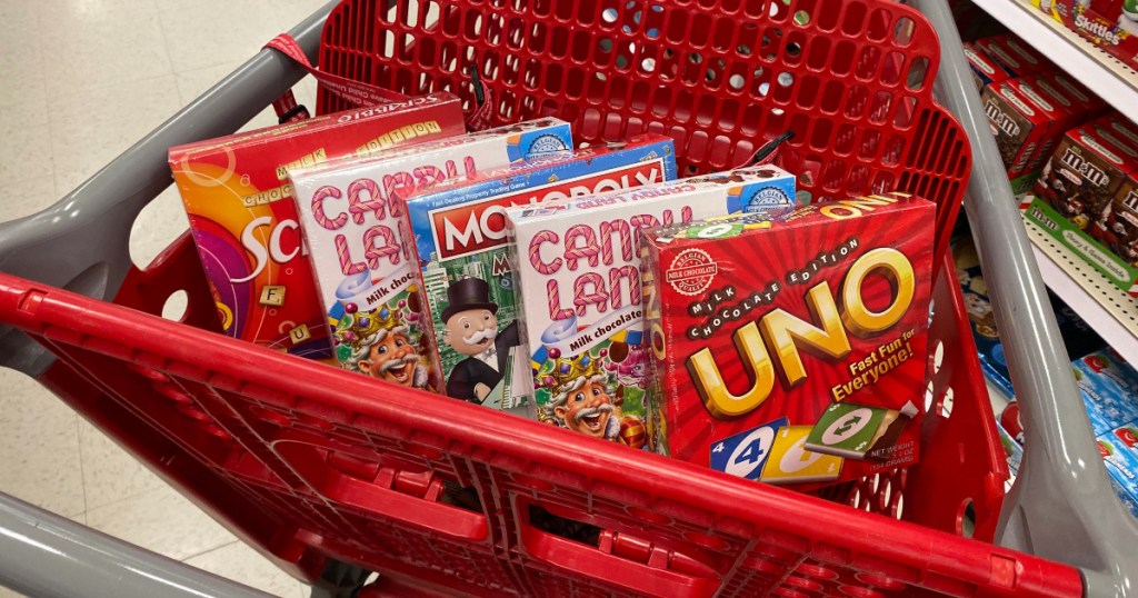 chocolate games in shopping cart at Target