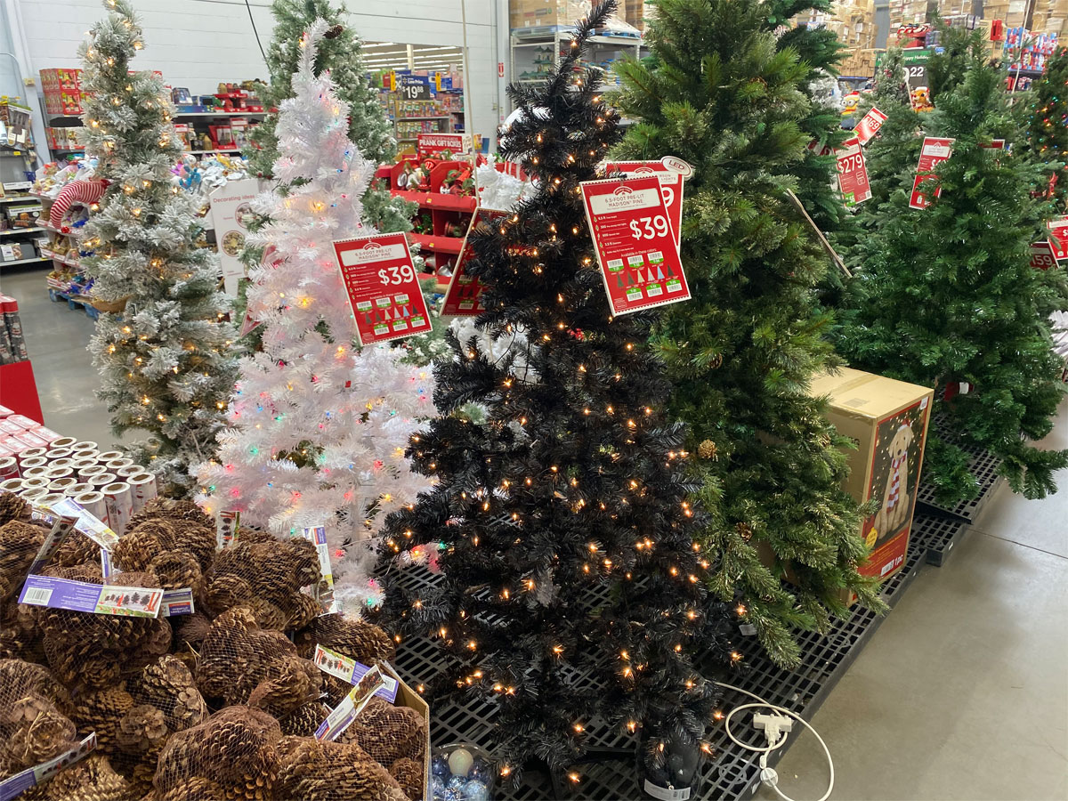 Pre lit Madison Christmas Trees in Walmart