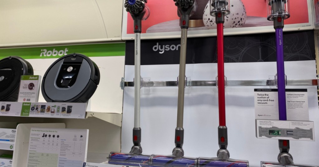 dyson vacuums on store display