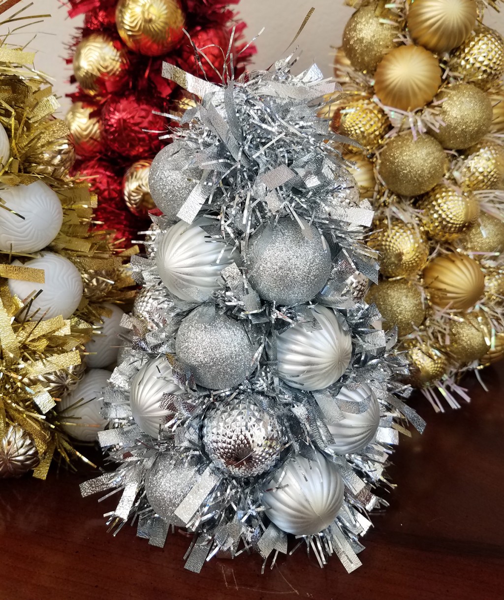 Silver ornament centerpiece