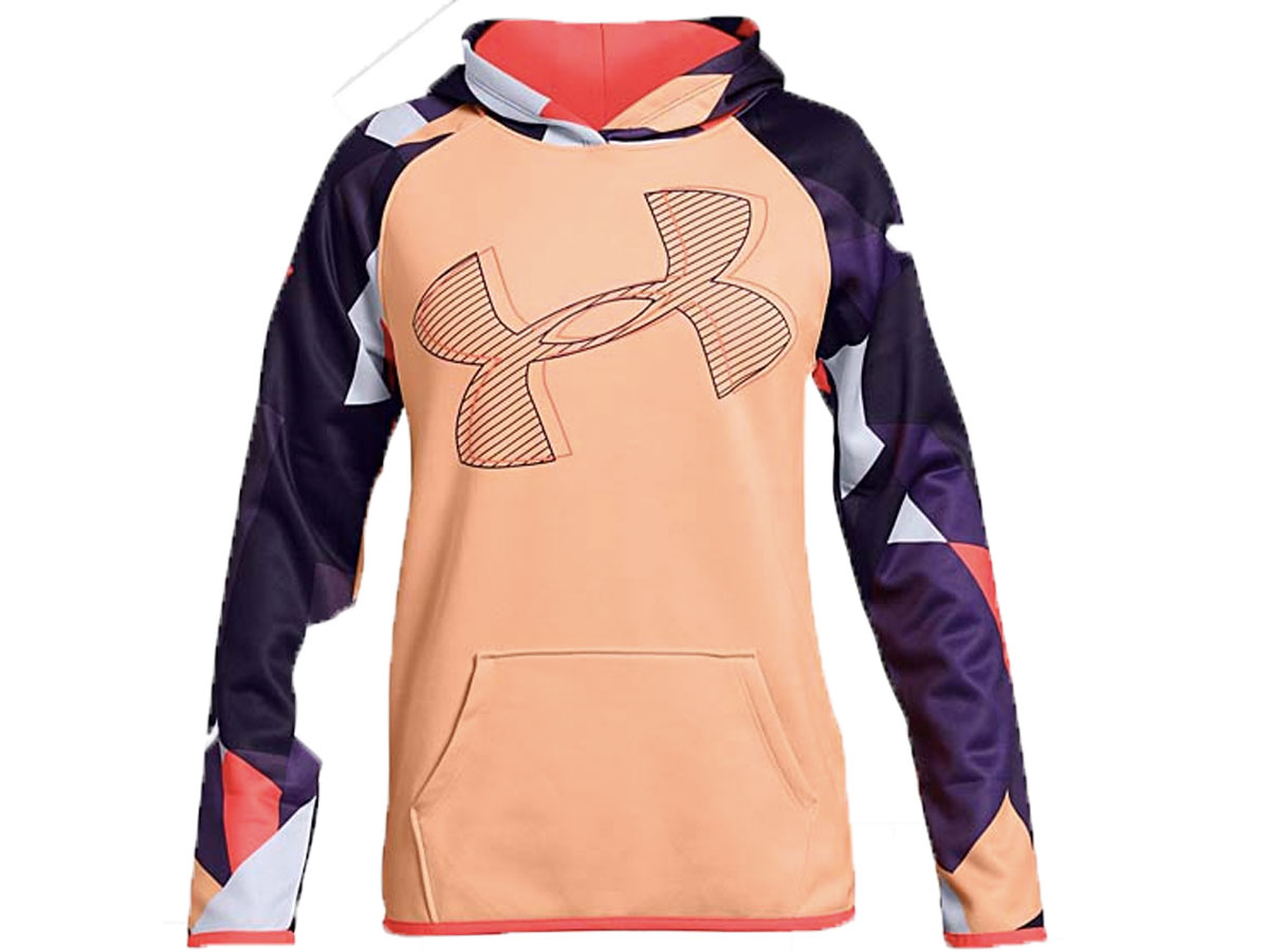 Under Armour Girl's Peach Horizon Color Block Armour Fleece Hoodie