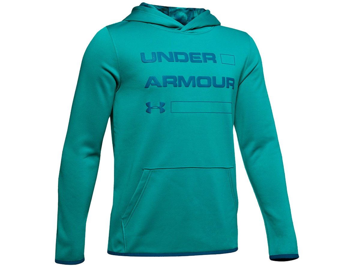 Under Armour Boy's Kinetic Purple Armour Fleece Wordmark Hoodie