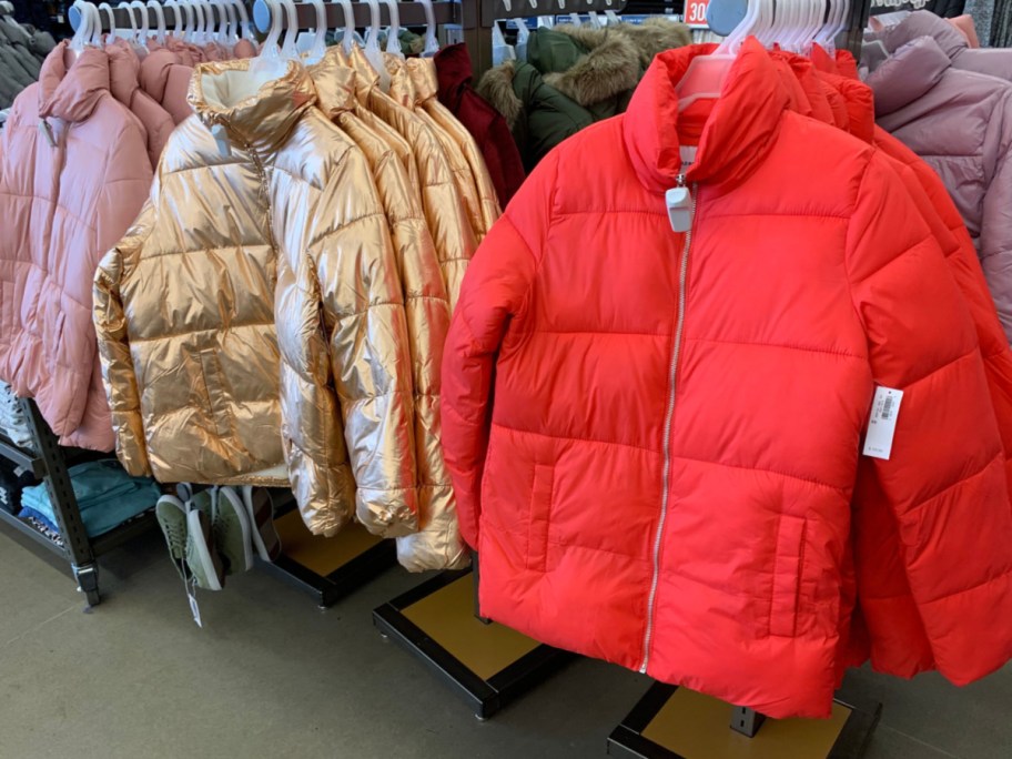 Girls puffer jackets at Old Navy