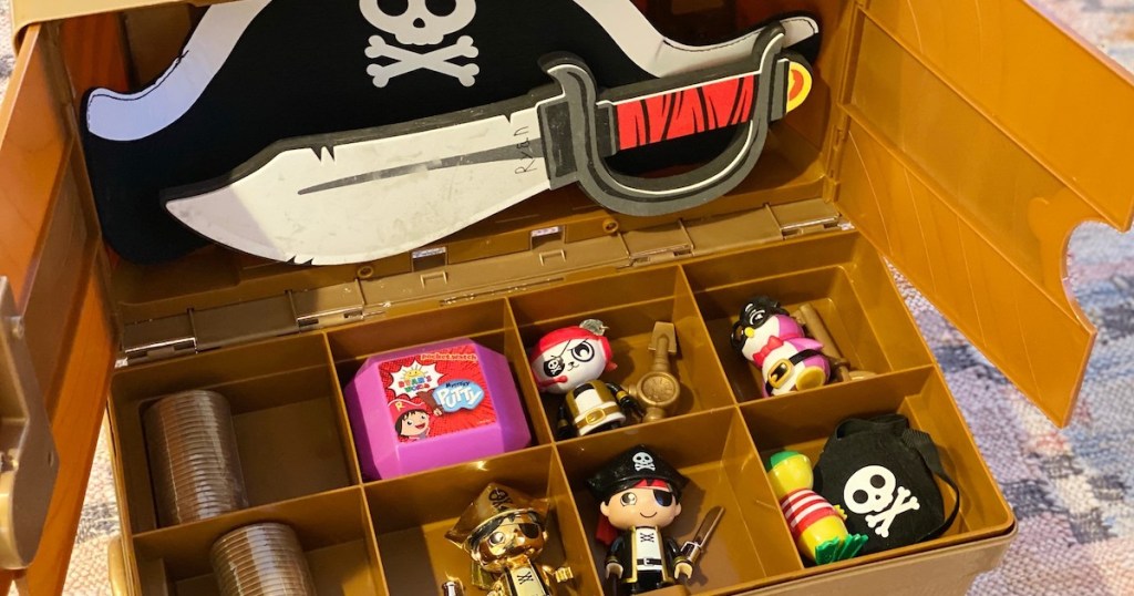 ryans world toy chest with pirate toys inside