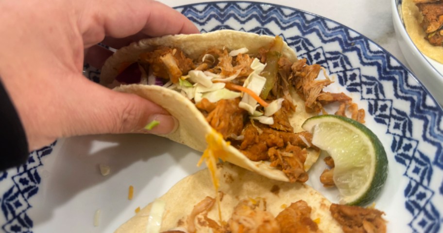 sam's club chicken taco kit after heating up and plating 