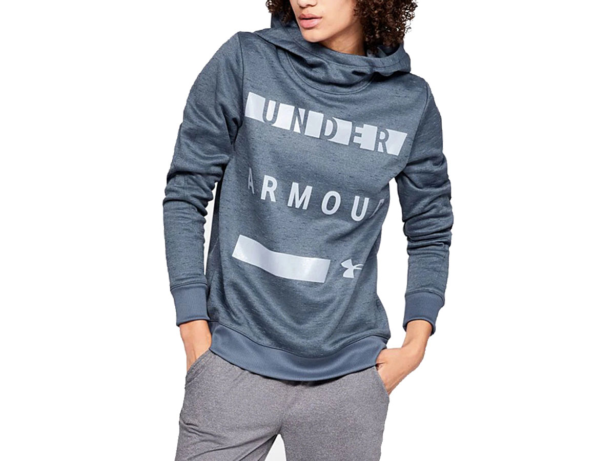 Under Armour Women's Utility Blue Metallic 'Under Armour' Fleece Hoodie