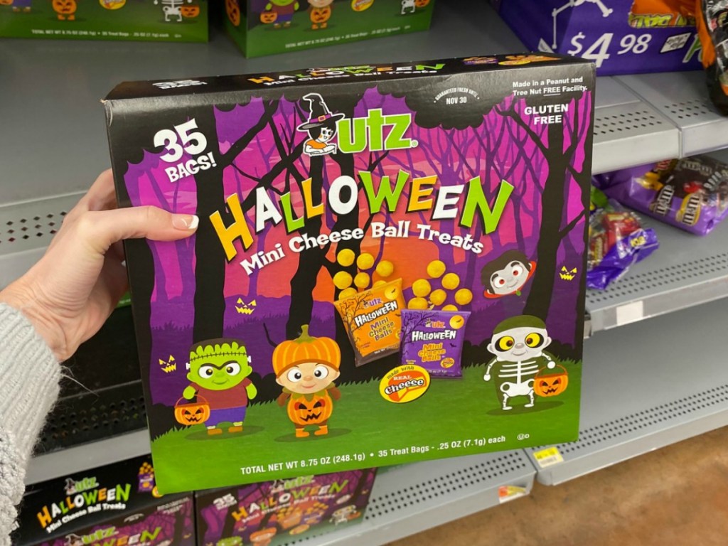 UTZ Halloween Snacks in package in-hand in store