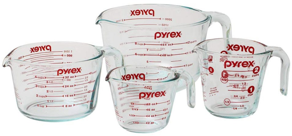 4-Piece Pyrex Glass Measuring Cup Set