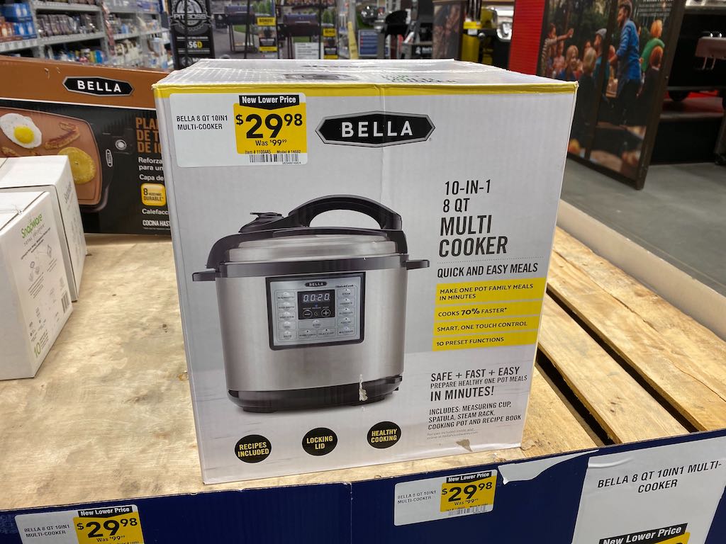 Bella Pressure Cooker on a shelf