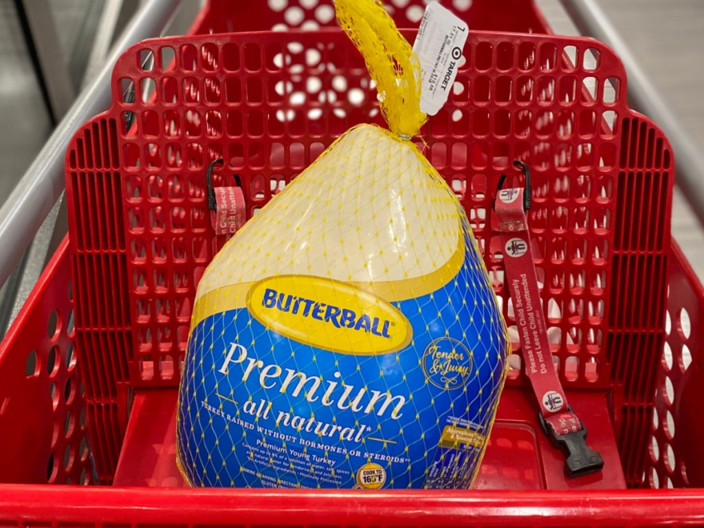 Butterball Frozen turkeys in Target shopping cart 