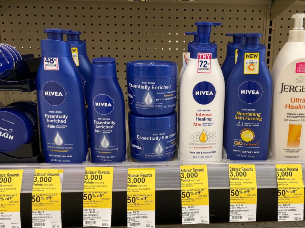 Nivea Lotions on Shelf at Walgreens