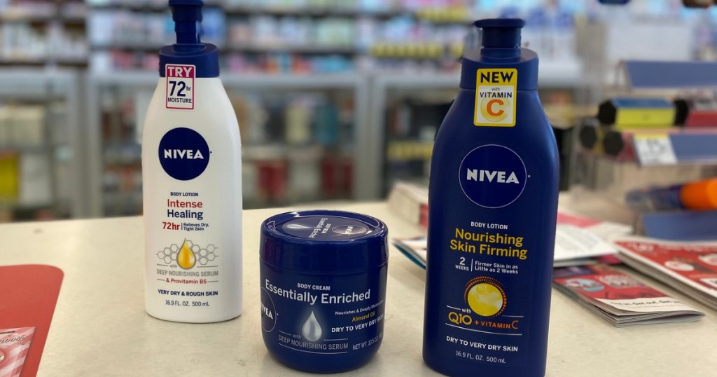 Nivea Lotion on counter at Walgreens