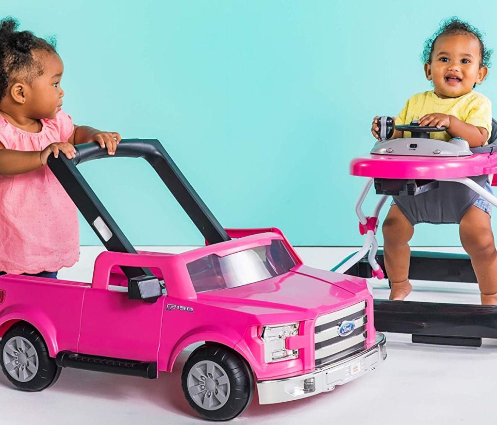 kids playing with Bright Starts 3 Ways to Play Walker - Ford F-150