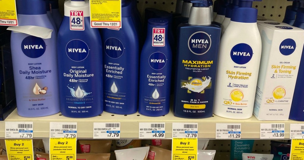 Nivea Skincare on CVS store shelf