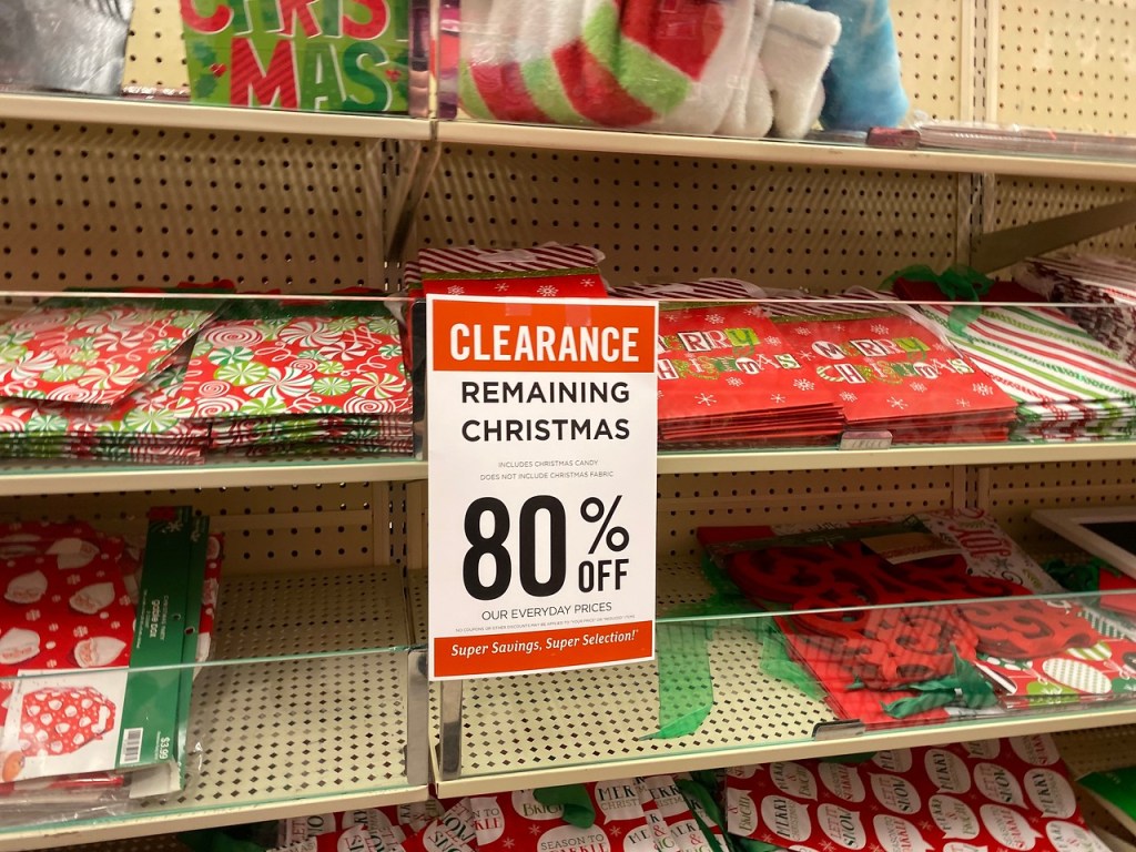 Christmas Gift Bags on Hobby Lobby Shelf