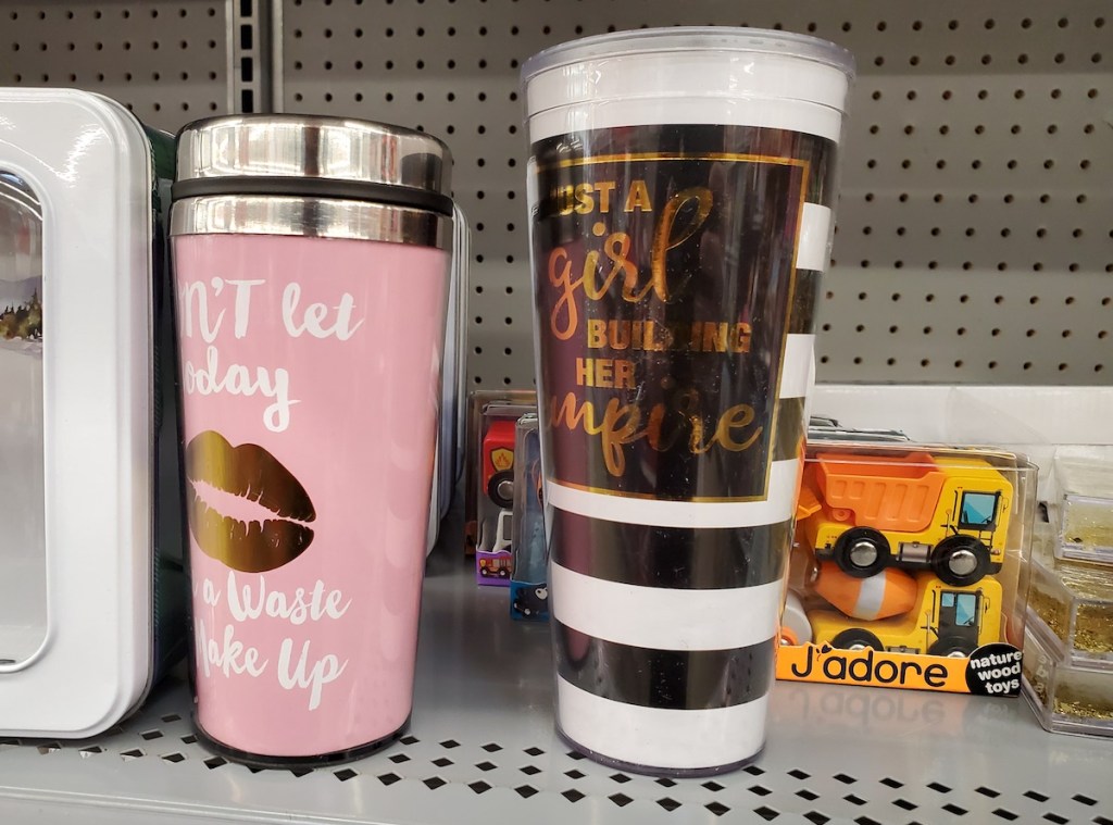 Holiday Time Coffee Tumbler on shelf at Walmart