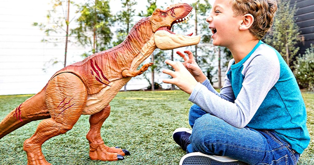 Jurassic World Battle Damage Roarin' Super Colossal Tyrannosaurus Rex Figure