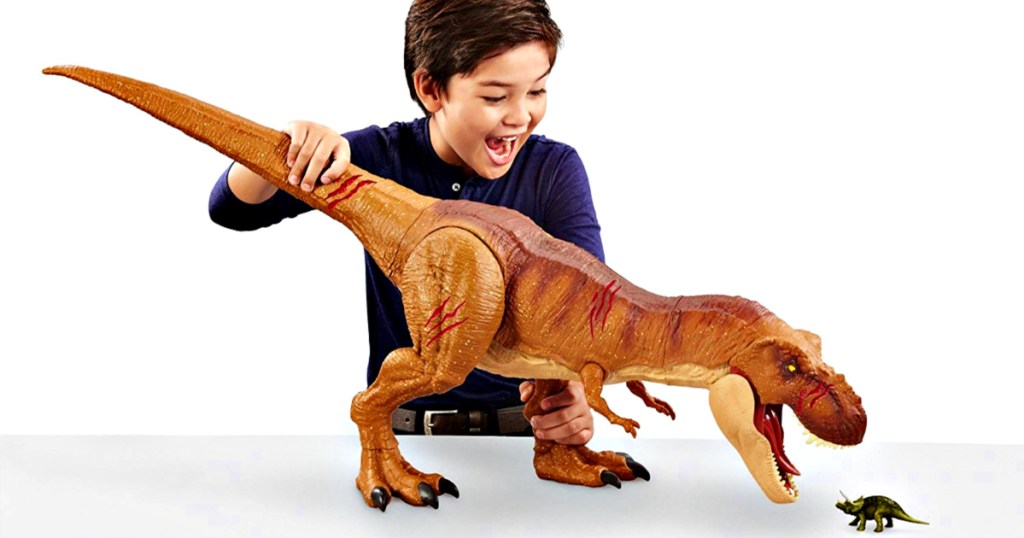 Jurassic World Battle Damage Roarin' Super Colossal Tyrannosaurus Rex Figure