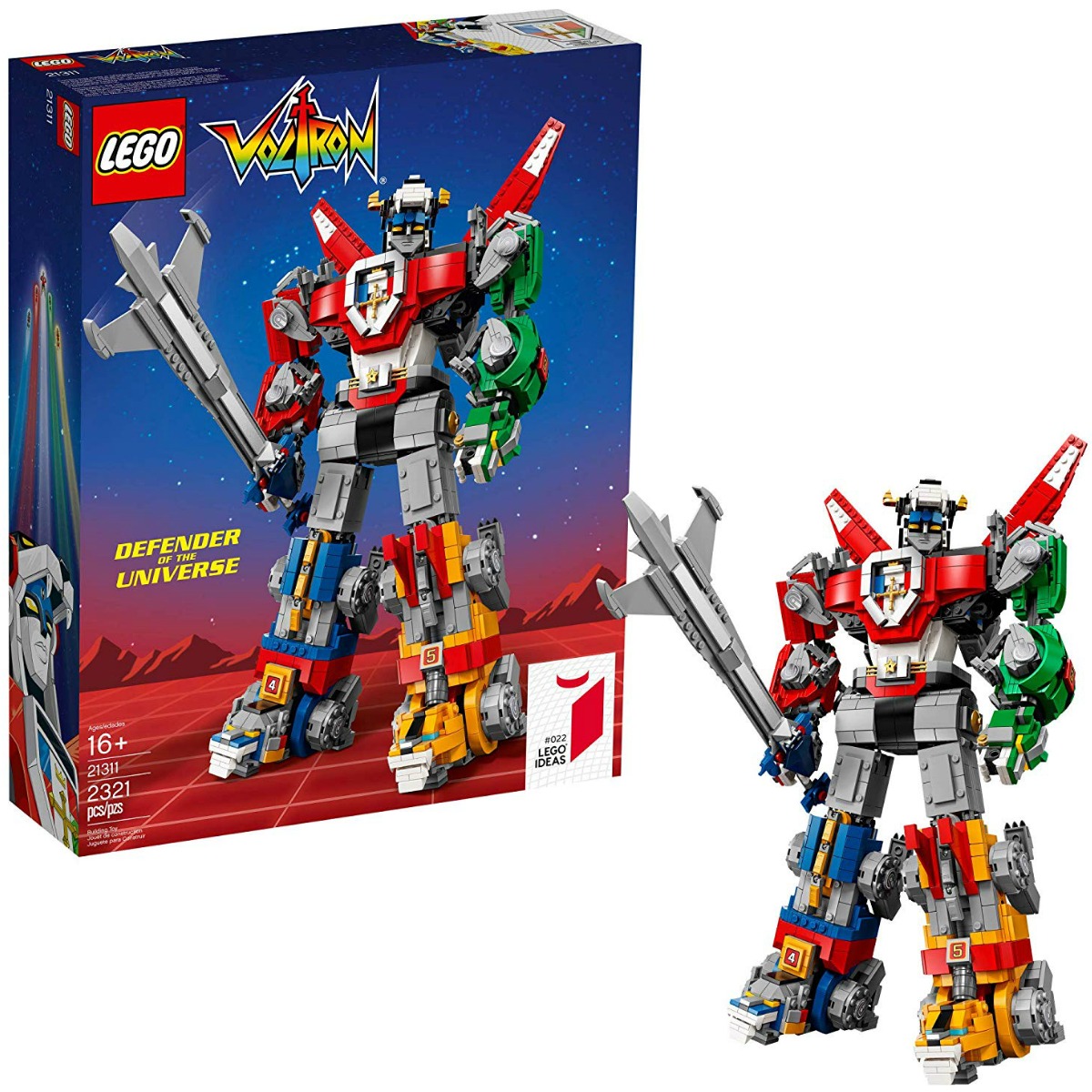 LEGO Voltron constructed near box