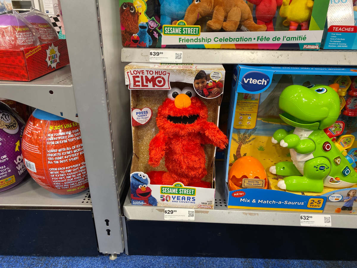 love to hug elmo on store shelf