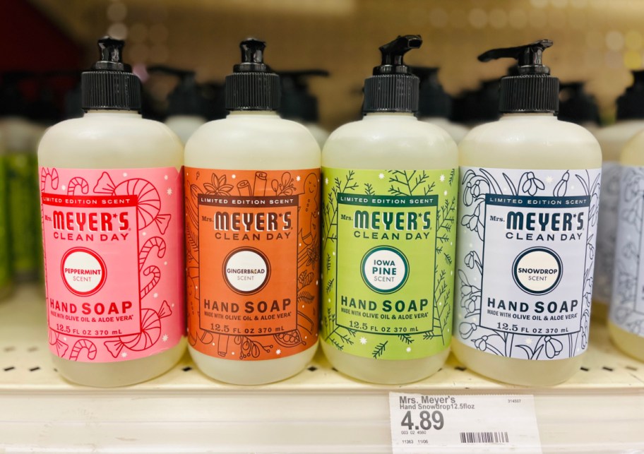 Mrs. Meyers holiday hand soaps