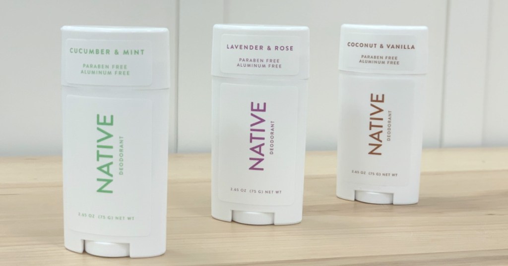 Native Deodorant 3-Pack on counter top