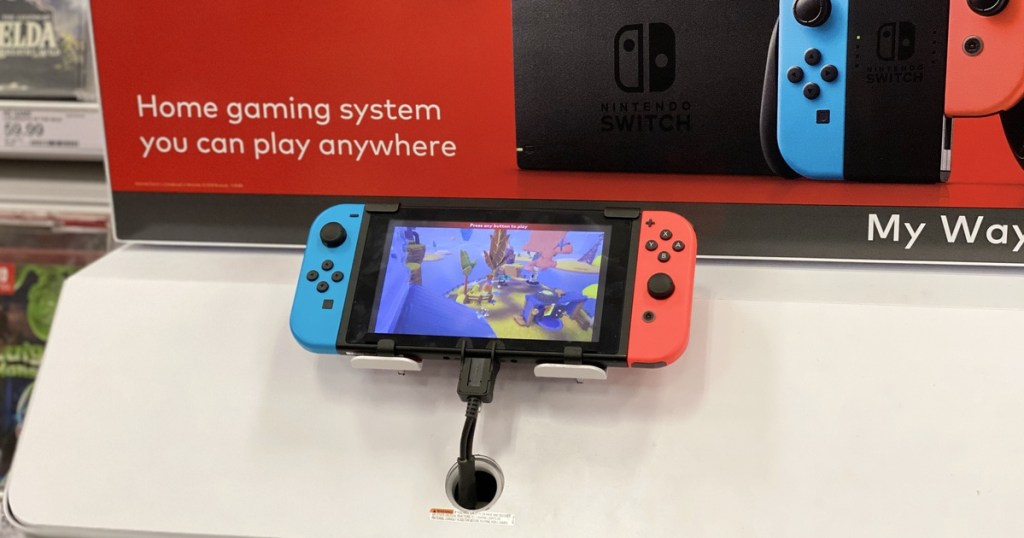 Nintendo Switch Blue and Red on display at Target