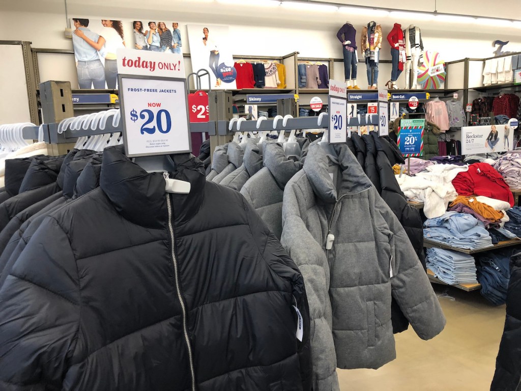 black and grey old navy frost free jacket in store