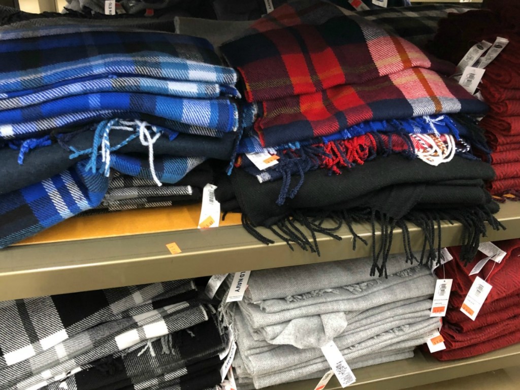 Old Navy Men's Scarves folded on shelf