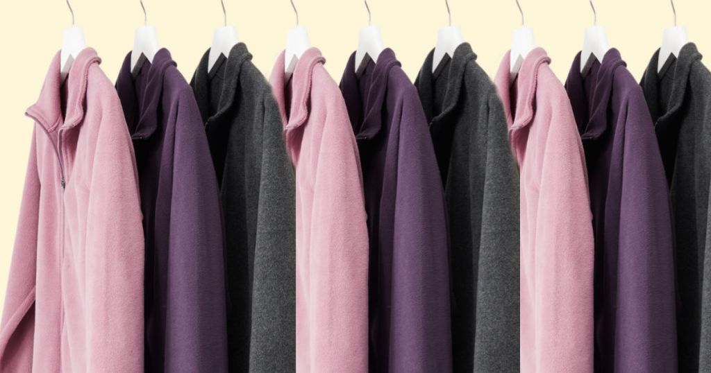 pink, charcoal, and plum Old Navy Micro Performance Fleece