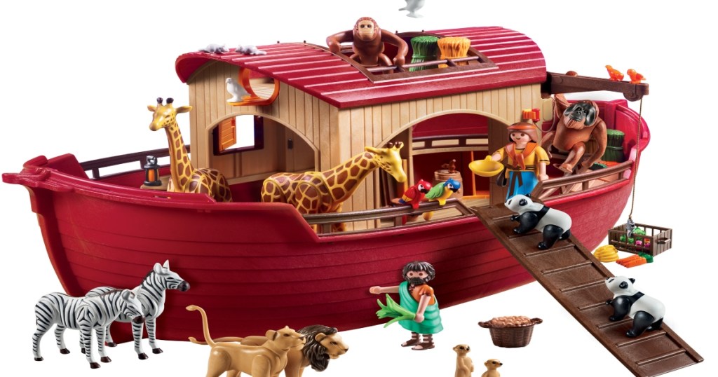 Plamobil Noah's Ark set with all animals in and around it