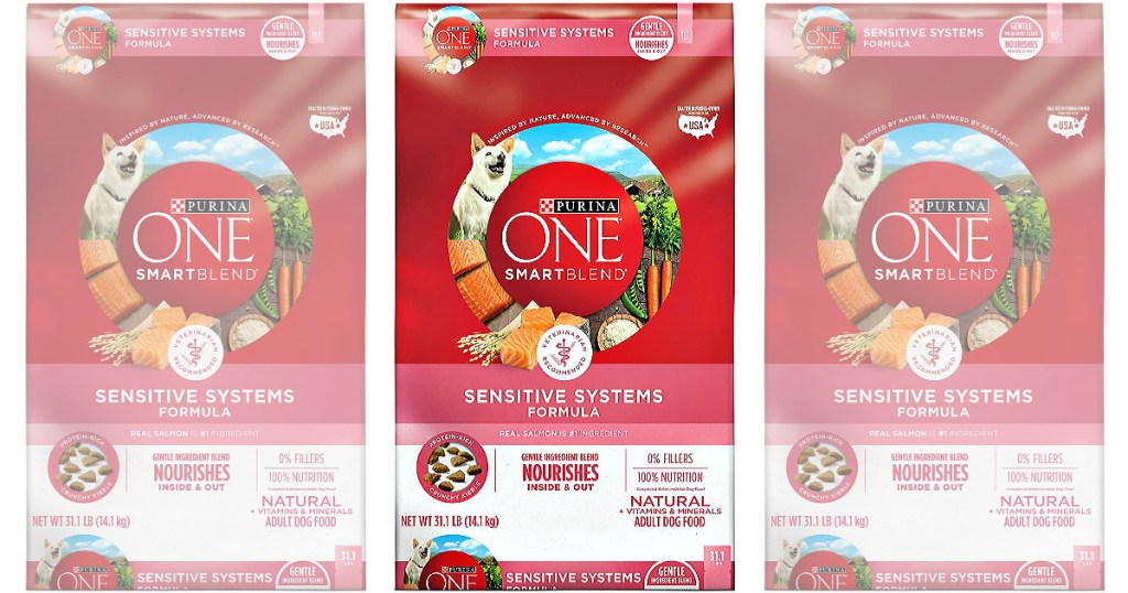 Purina ONE SmartBlend Natural Sensitive Systems Dog Food, Salmon Flavor 31.1lb Bag