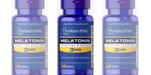 Puritan’s Pride Melatonin 3 mg 240-Count Tablets as Low as $2.32 Shipped (Regularly $5)