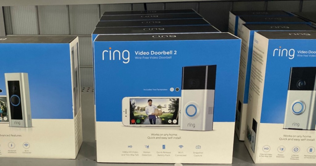 Ring Video Doorbell 2 on shelf at Best Buy