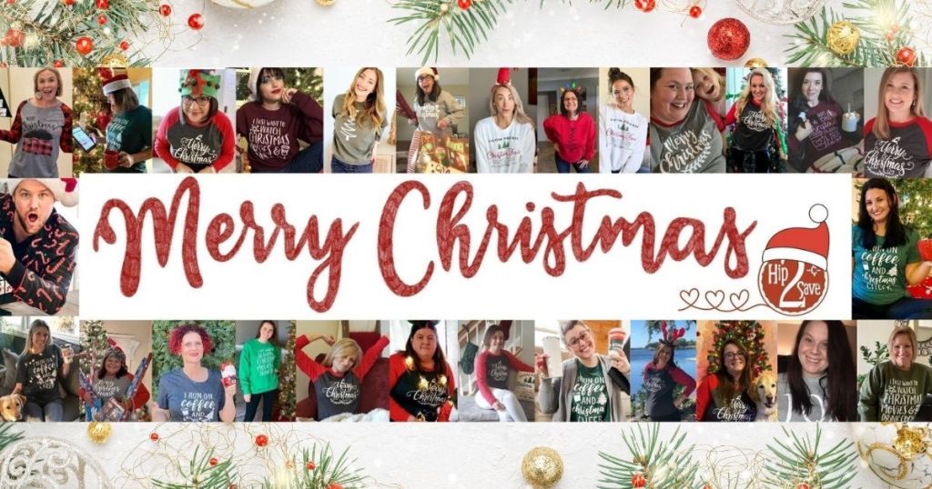 a Christmas picture collage with a Merry Christmas message